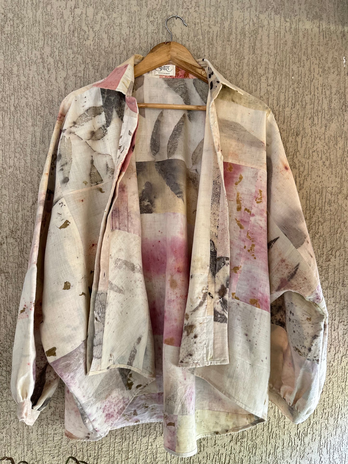 Patched eco dyed shirt