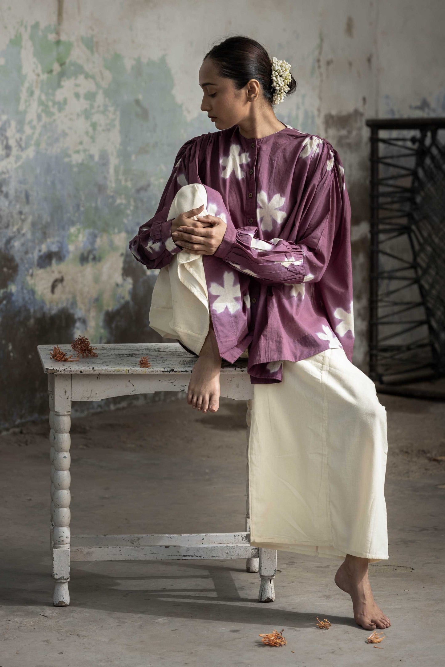 Aubergine floral set