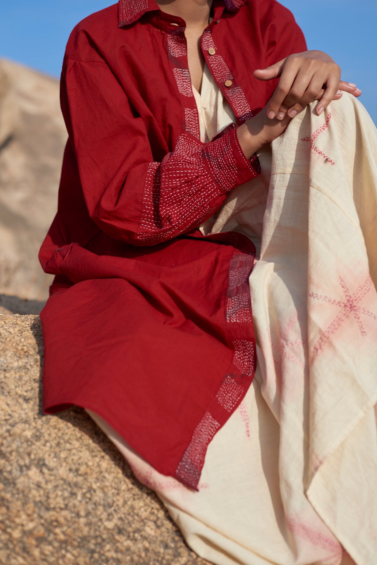 Surkh Bandh Gala Co-ord Set