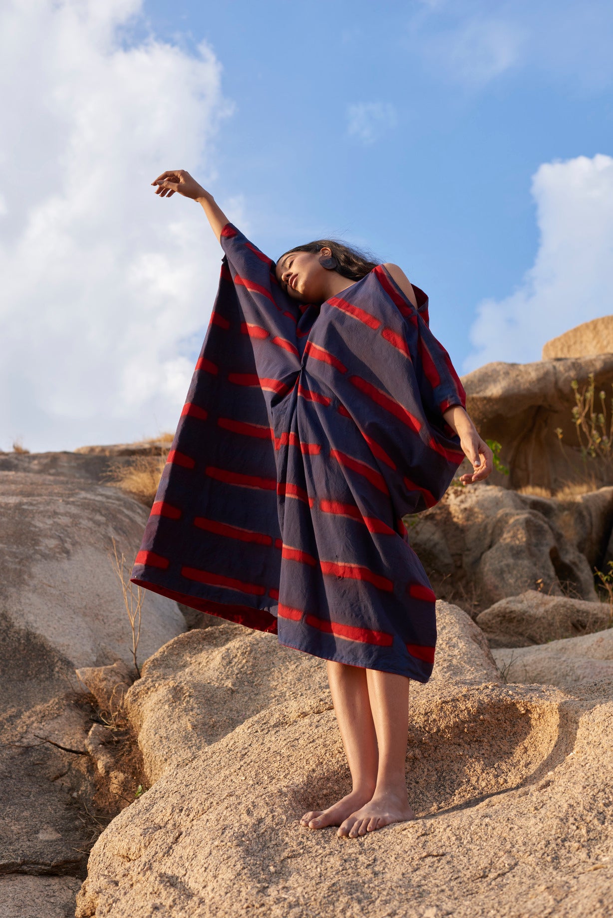 Adh Kanda Shibori Kaftan