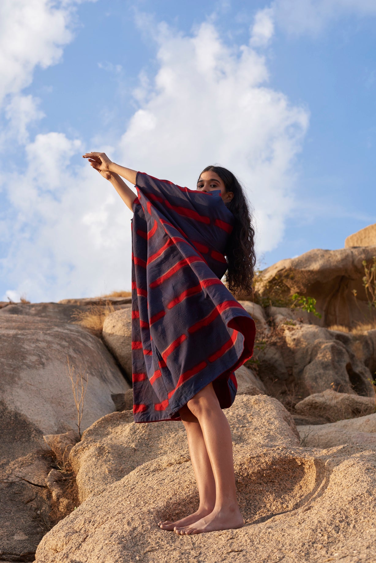 Adh Kanda Shibori Kaftan