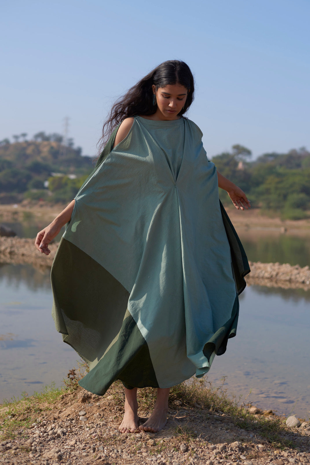 Peshawari mint drape Dress