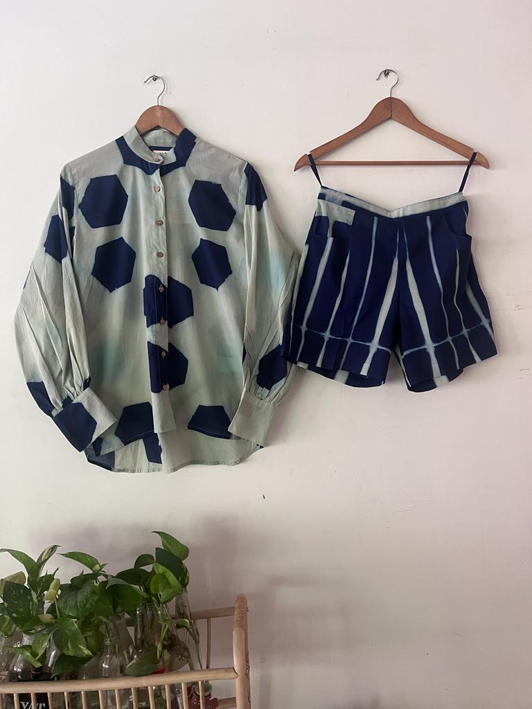 Desert Flora Set in Blue Shibori