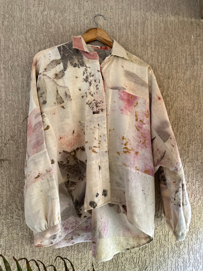 Patched eco dyed shirt