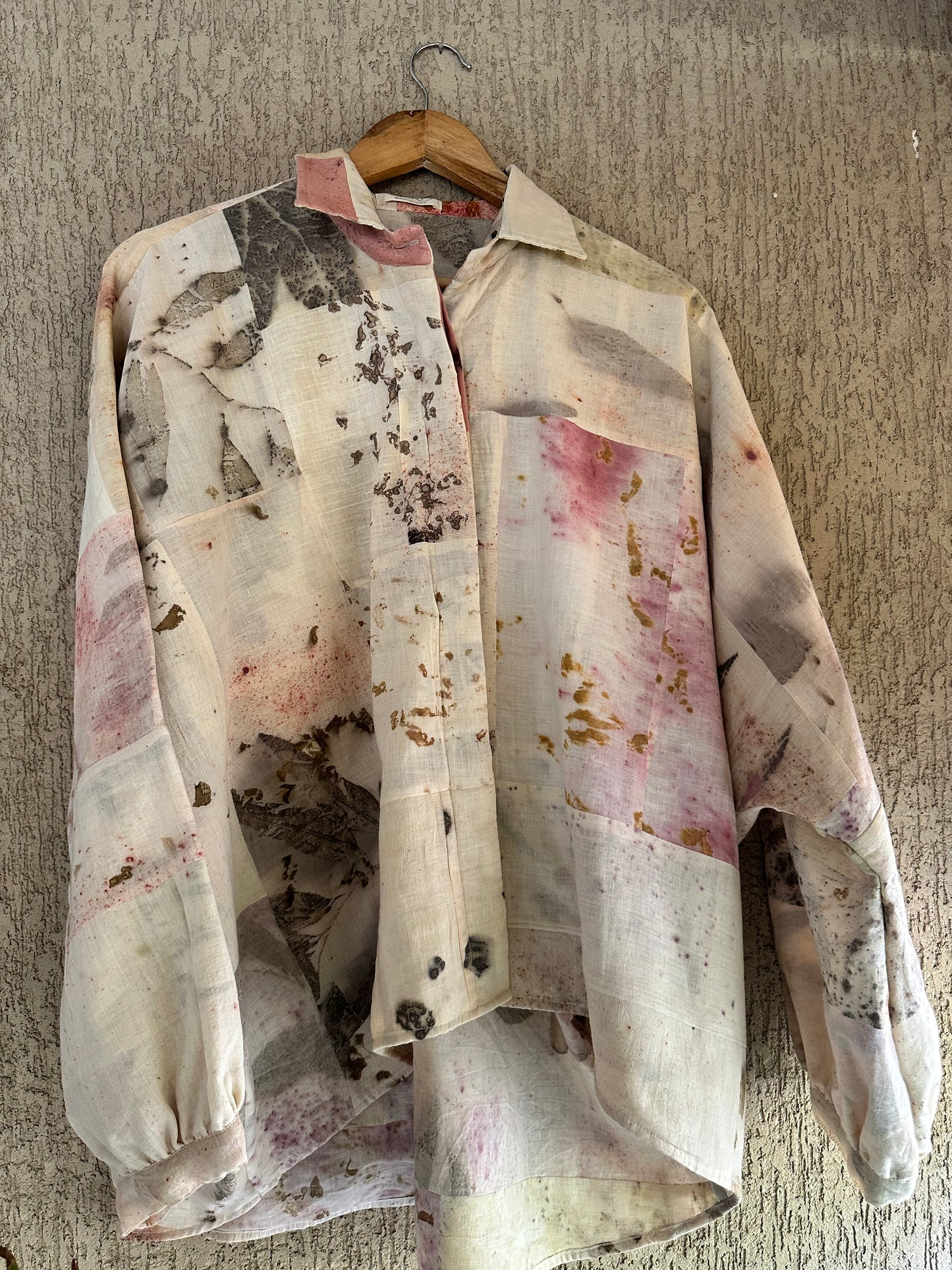 Patched eco dyed shirt