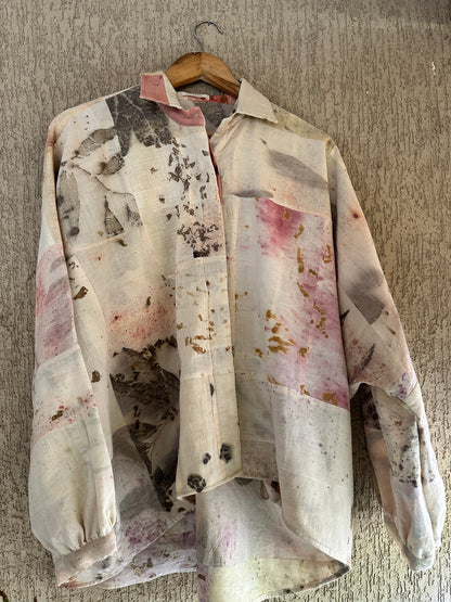 Patched eco dyed shirt