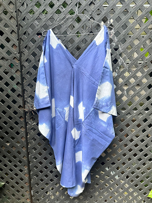 Soft indigo kaftan drape