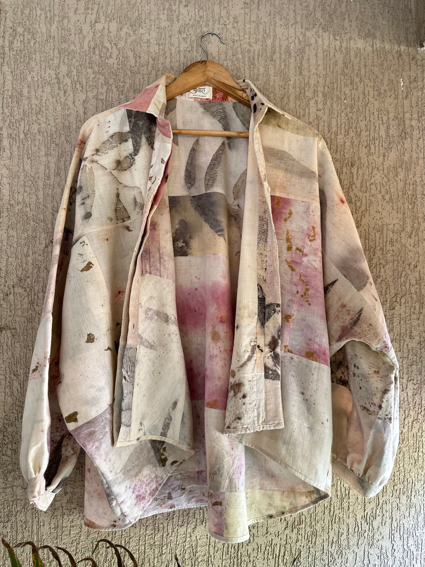 Patched eco dyed shirt