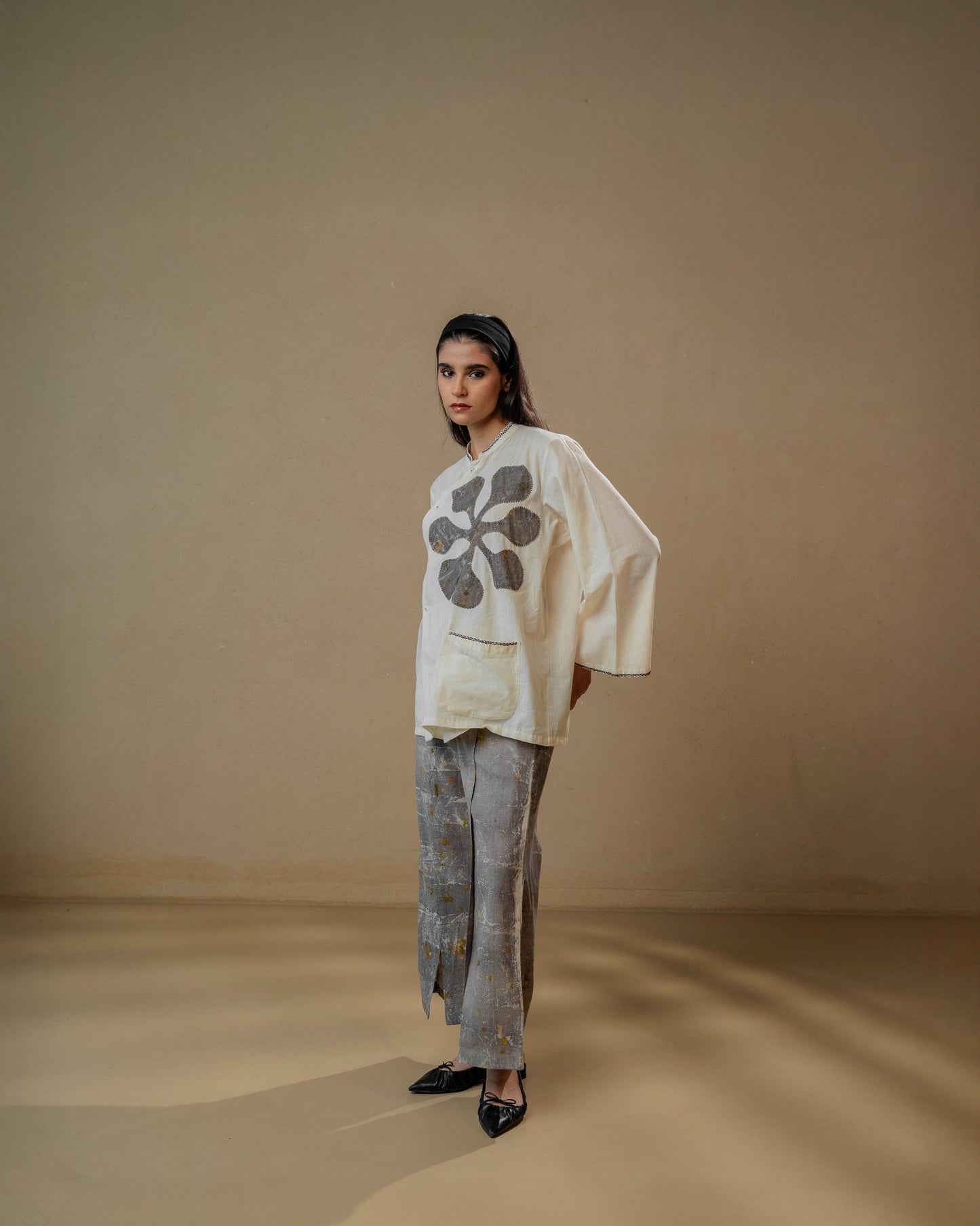 floral  angrakha applique