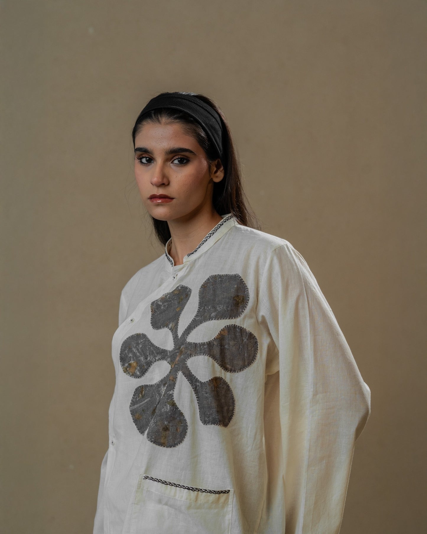 floral  angrakha applique