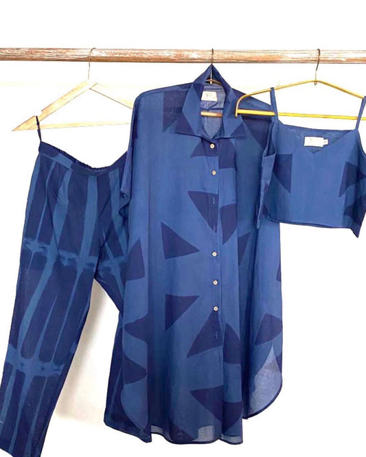 Azule blue Shibori set