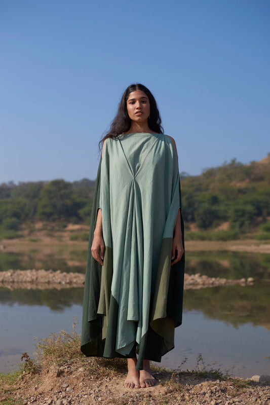 Peshawari mint drape Dress